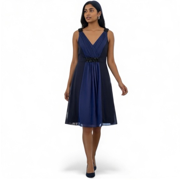 Boden Dresses & Skirts - Boden‎ | 100% Silk Dress Blue & Navy Sequin Embelishments Size 4 Y2K 90s Dance